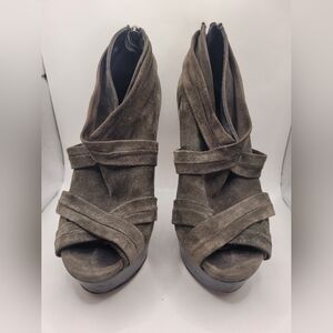 Burberry Brown Suede Heeled Boots